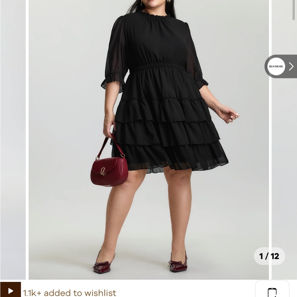 BloomChic Elegant Black Tiered Dress 3X
